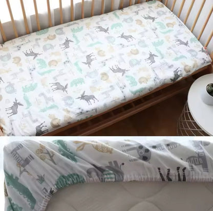 Baby Bedding Fitted Sheet Multicolor Animals