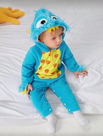 Baby & Toddler Boys Plush Monster Costume – Warm Fleece Party Outfit