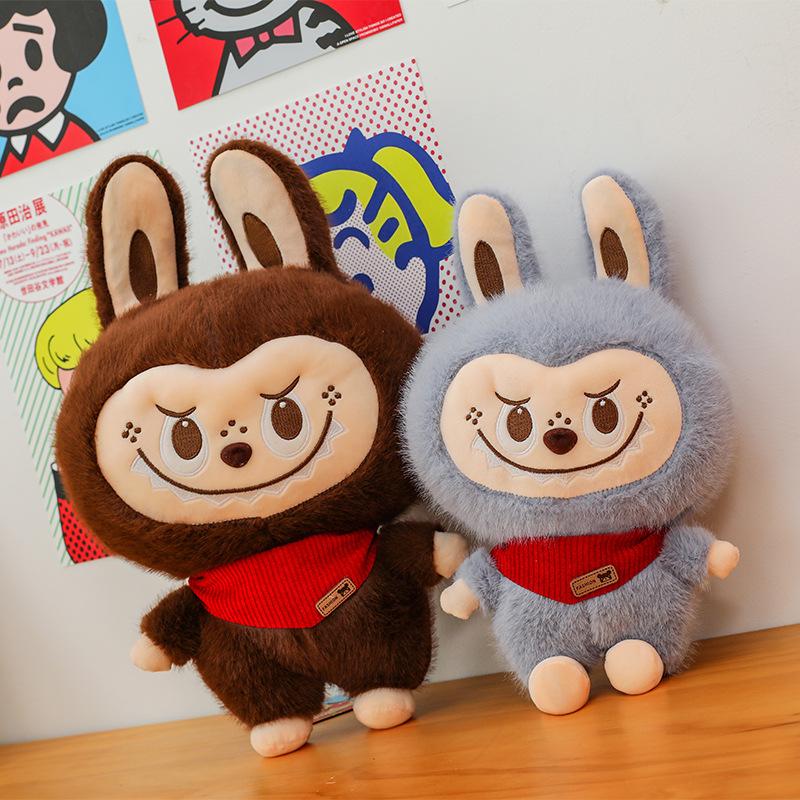 Plush Labubu Stuffed Toy with Scarfs 35cm | Cute Soft Plush Doll