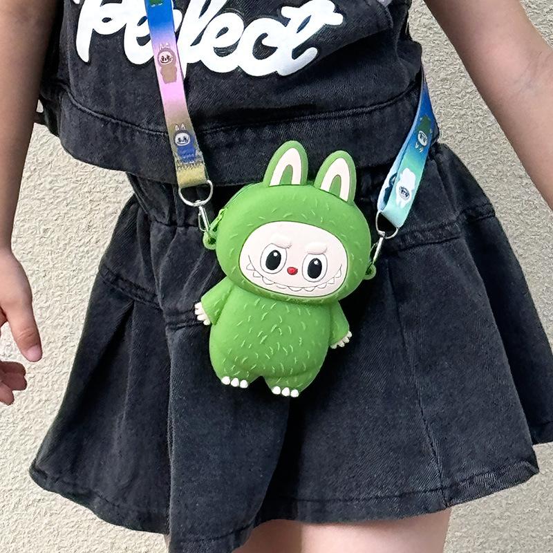Labubu Macaron Mini Messenger Bag – Soft Silicone Coin Purse