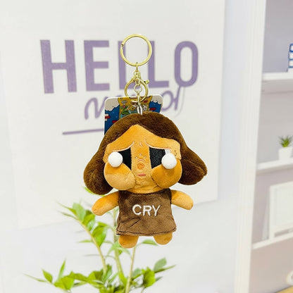 POP MART Crybaby Plush Keychain – 13cm Soft Character Accessory Brown