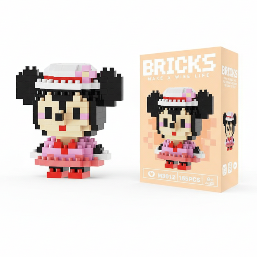 Make A Wise Life – Cartoon & Character Nano Block Building Sets | Mini Brick Figures for Kids & Collectors Multicolor Minnie Mouse