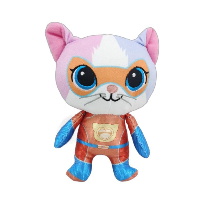 SuperKitties Plush Cat Team – 18cm | Soft Hero Cat Plush Dolls Orange