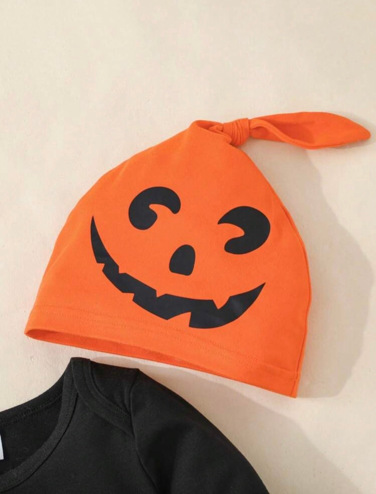 Halloween Baby Outfit Set – 3-Piece Romper, Trousers & Hat | Pumpkin, Bat & Ghost Print | Newborn - 24M