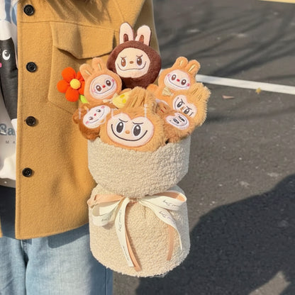 Labubu Plush Flower Bouquet | Cute Plush Gift Bouquet - Valentines Gift