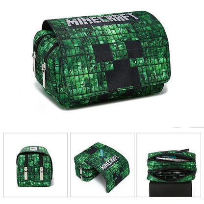 My World Minecraft Pencil Case – 20cm Soft Zip Pouch | Gamer School Supplies Multicolor B