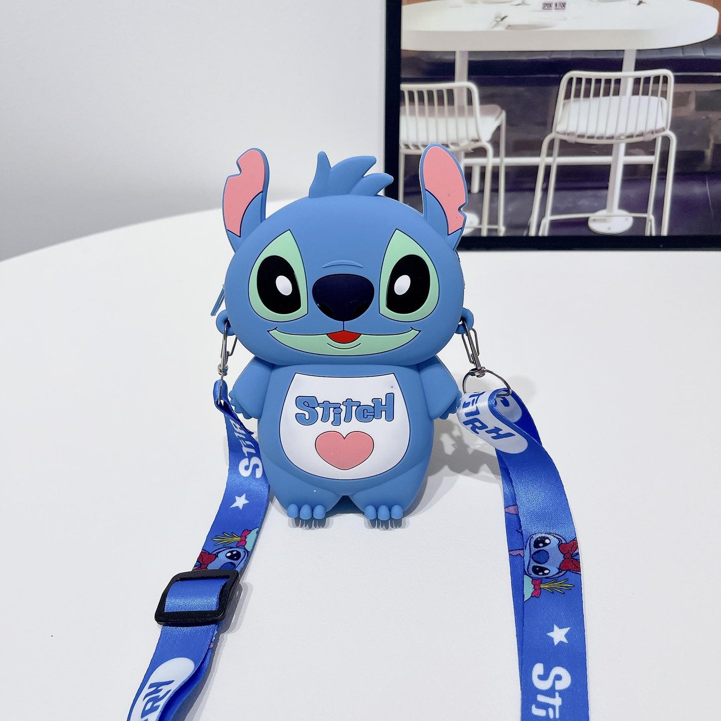 Stitch & Angel Silicone Wallet – Kids’ Crossbody Coin Purse | Waterproof Character Bag Multicolor Stitch - B