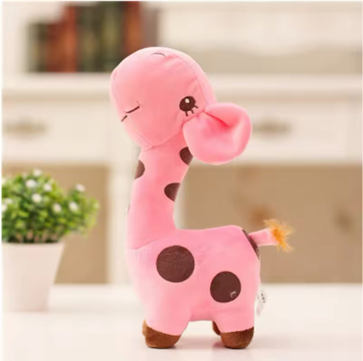 Plush Cute Giraffe Stuffed Toy - 18cm Pink