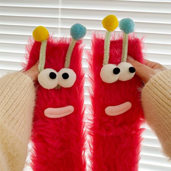 Funny Big-Eye Animal Cartoon Socks – Thick Fuzzy Plush