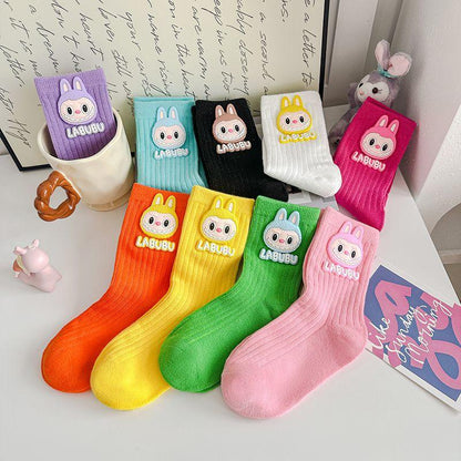Labubu Cotton Mid-Calf Kids Socks – Soft Character Socks