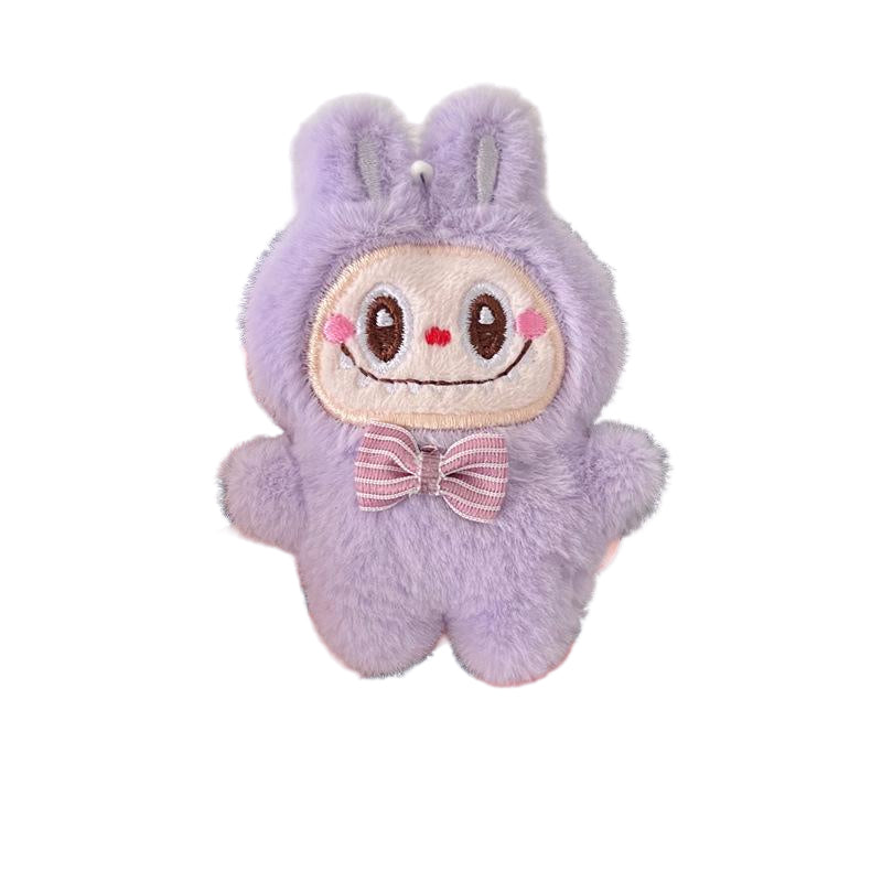 Labubu Plush Keychain – Cute Cartoon Bag Charm Purple