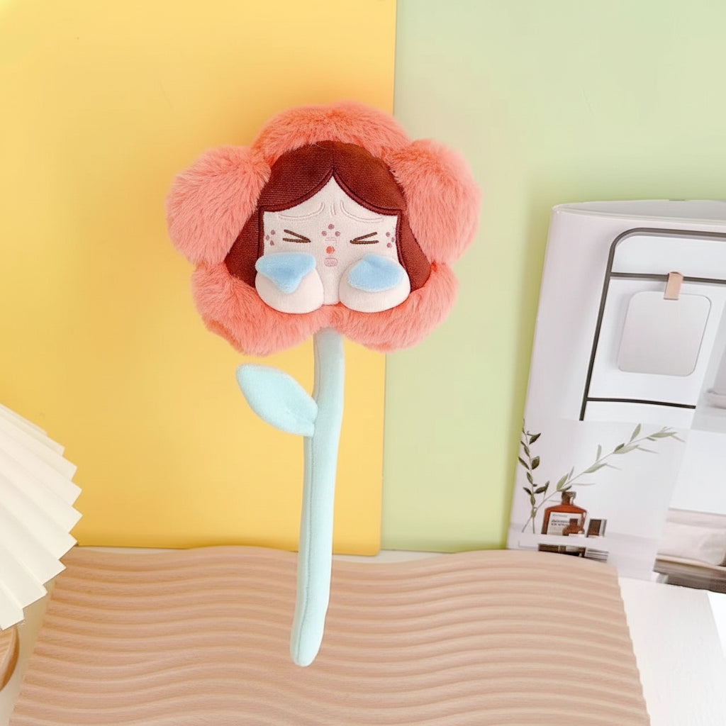 Plush Cry Baby Flower Bouquet Coral