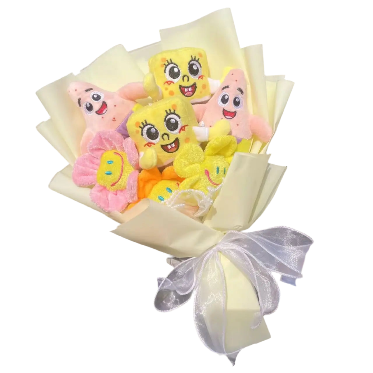 Plush SpongeBob Patrick Star Gary Squidward Stuffed Toy Flower Bouquet