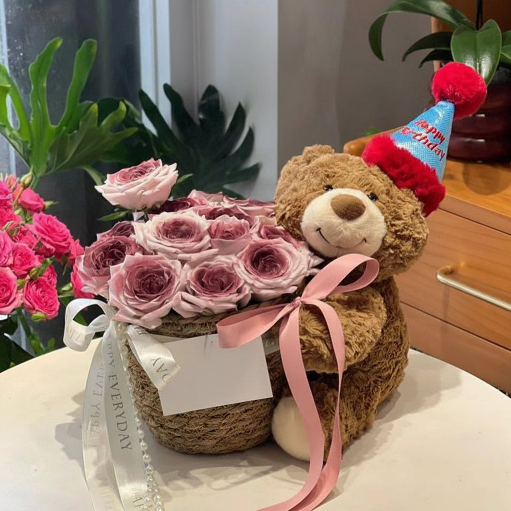Birthday Scented Soap Flower Bear Bouquet - Gift for Girlfriend or Best Friend