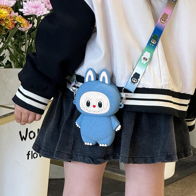 Labubu Macaron Mini Messenger Bag – Soft Silicone Coin Purse