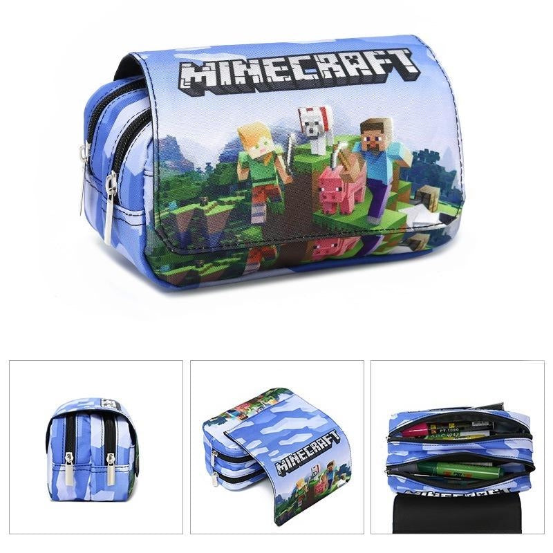 My World Minecraft Pencil Case – 20cm Soft Zip Pouch | Gamer School Supplies
