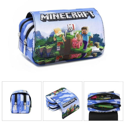 My World Minecraft Pencil Case – 20cm Soft Zip Pouch | Gamer School Supplies