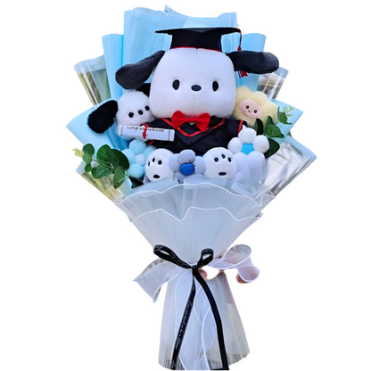 Sanrio Graduation Plush Flower Gift Bouquet – My Melody, Kuromi & Cinnamoroll