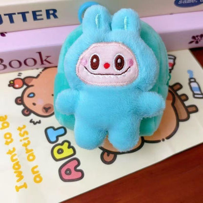 Labubu The Monsters – Plush Backpack Coin Purse | Mini Zipper Pouch Blue