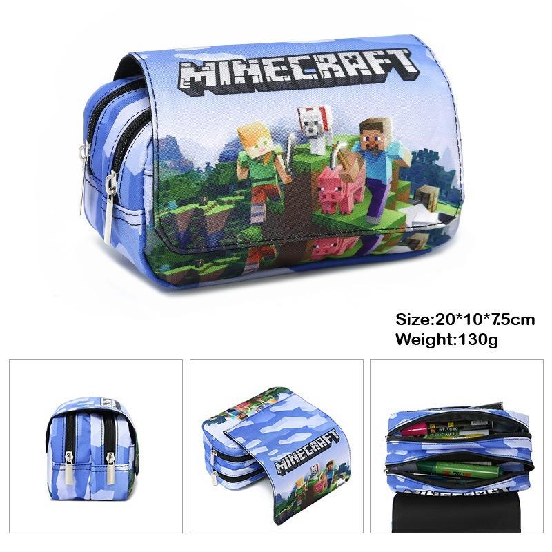 My World Minecraft Pencil Case | 20cm Soft Zip Pouch • Gamer School Supplies