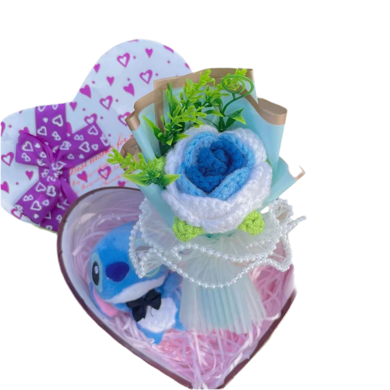 Stitch Plush Flower Heart Gift Box | Kawaii Disney-Inspired Keepsake
