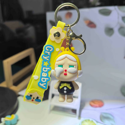 POP MART Crybaby Plush Keychain – 6.5cm Soft Character Clip Multicolor D