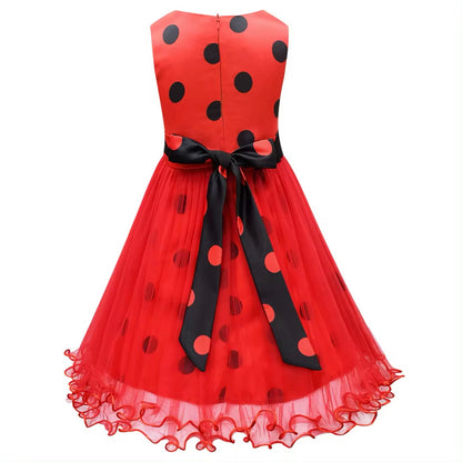 Girls Ladybug Dress Bag & Hat Costume (Age 3-10YRS)