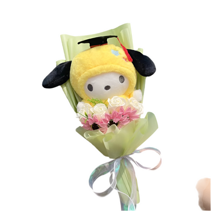 Sanrio Graduation Plush Flower Gift Bouquet – My Melody, Kuromi & Cinnamoroll