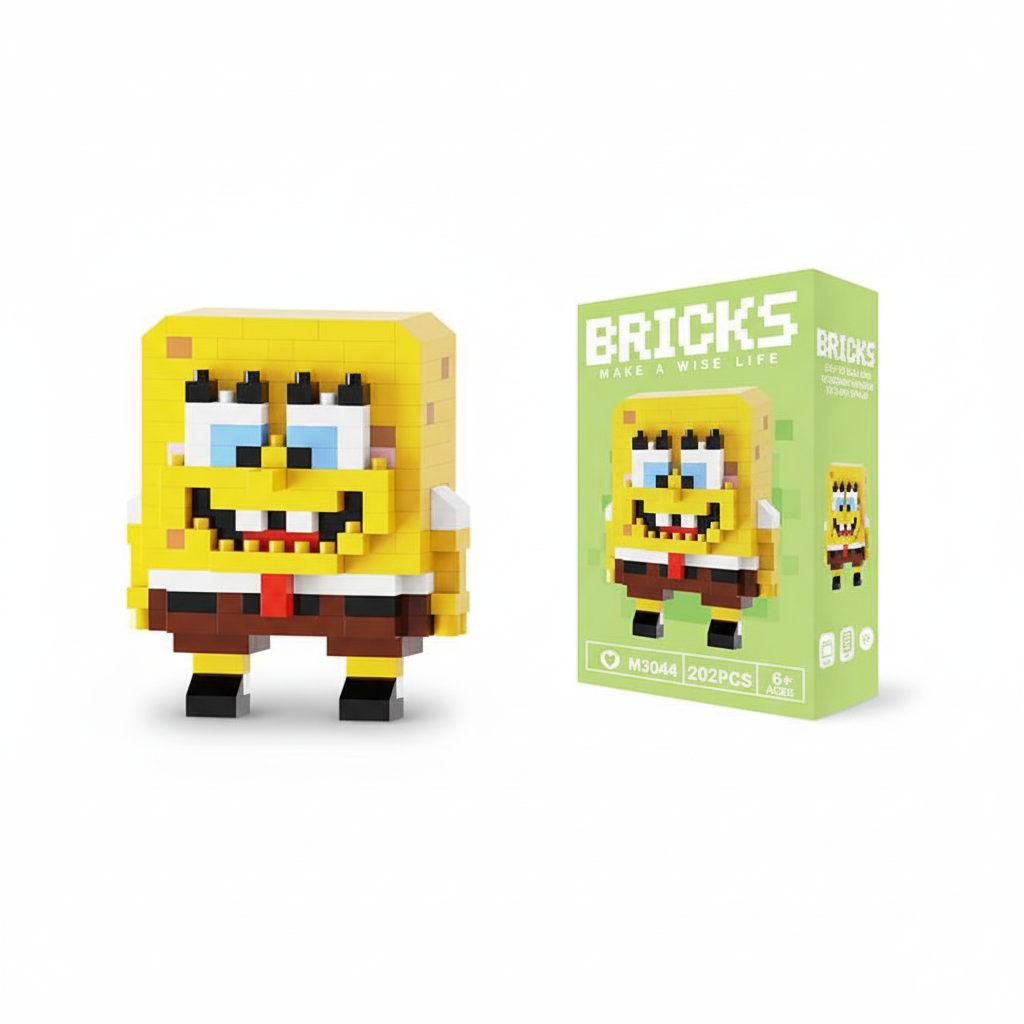 Make A Wise Life – Cartoon & Character Nano Block Building Sets | Mini Brick Figures for Kids & Collectors Multicolor SpongeBob