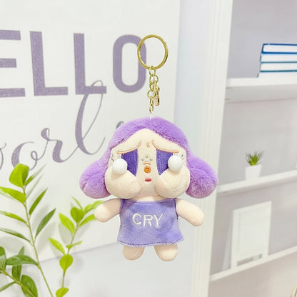 POP MART Crybaby Plush Keychain – 13cm Soft Character Accessory Purple