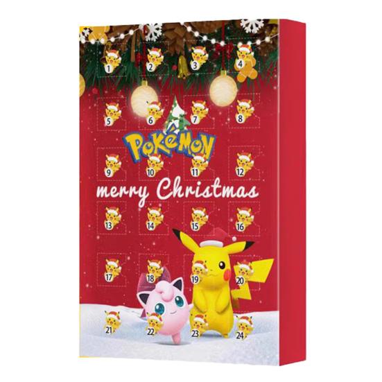 24pcs Pokémon Blind Box Advent Calendar – Christmas Countdown Set | Mini Figures & Decorations Red