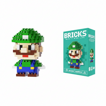 Make A Wise Life – Cartoon & Character Nano Block Building Sets | Mini Brick Figures for Kids & Collectors Multicolor Luigi