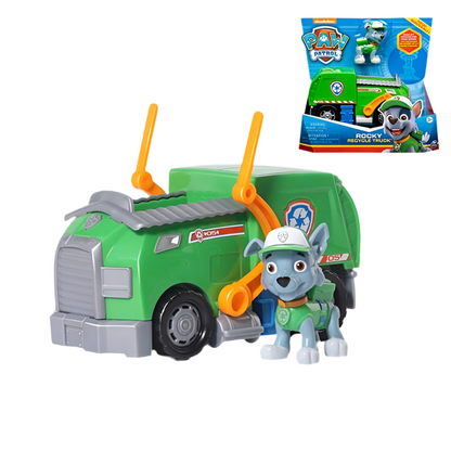 Paw Patrol Rescue Vehicle – Character Truck | Rubble’s Bulldozer, Chase’s Cruiser & More Multicolor Recycling Truck - Rocky