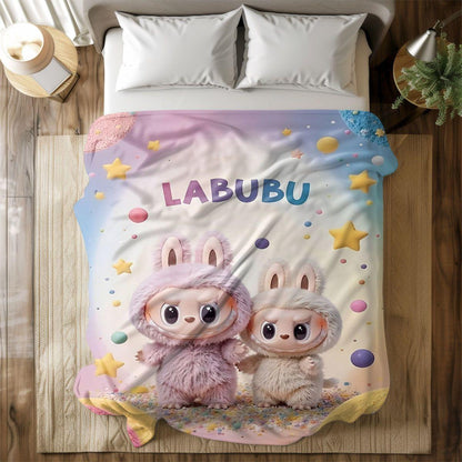 Labubu Flannel Blanket – Cozy All-season Nap Throw | Soft Plushie Pairing