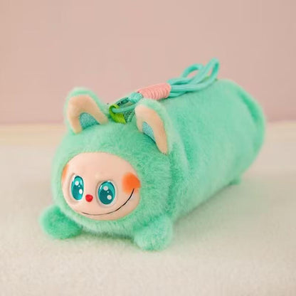 Labubu Plush Pencil Case – Soft Character Zip Pouch | POP MART Inspired | 25cm Green