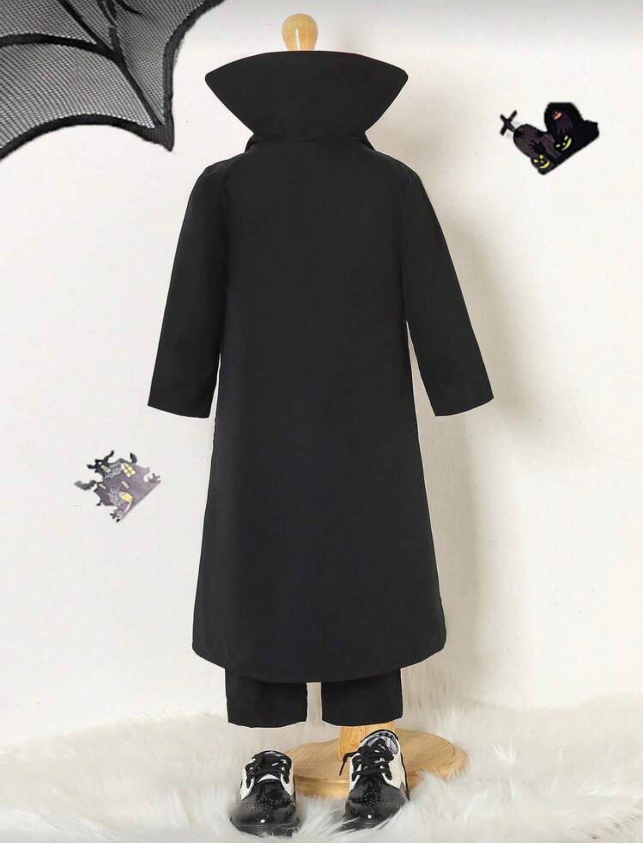 Baby/Toddler Vampire Costume – 3-Piece Halloween Outfit with Red Vest, Black Trousers & Cloak Jacket | Prince of Darkness Party Wear (6M–3Y)