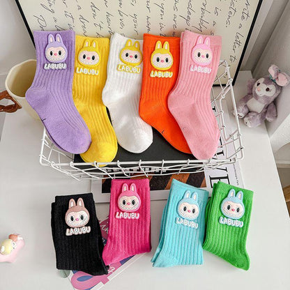 Labubu Cotton Mid-Calf Kids Socks – Soft Character Socks