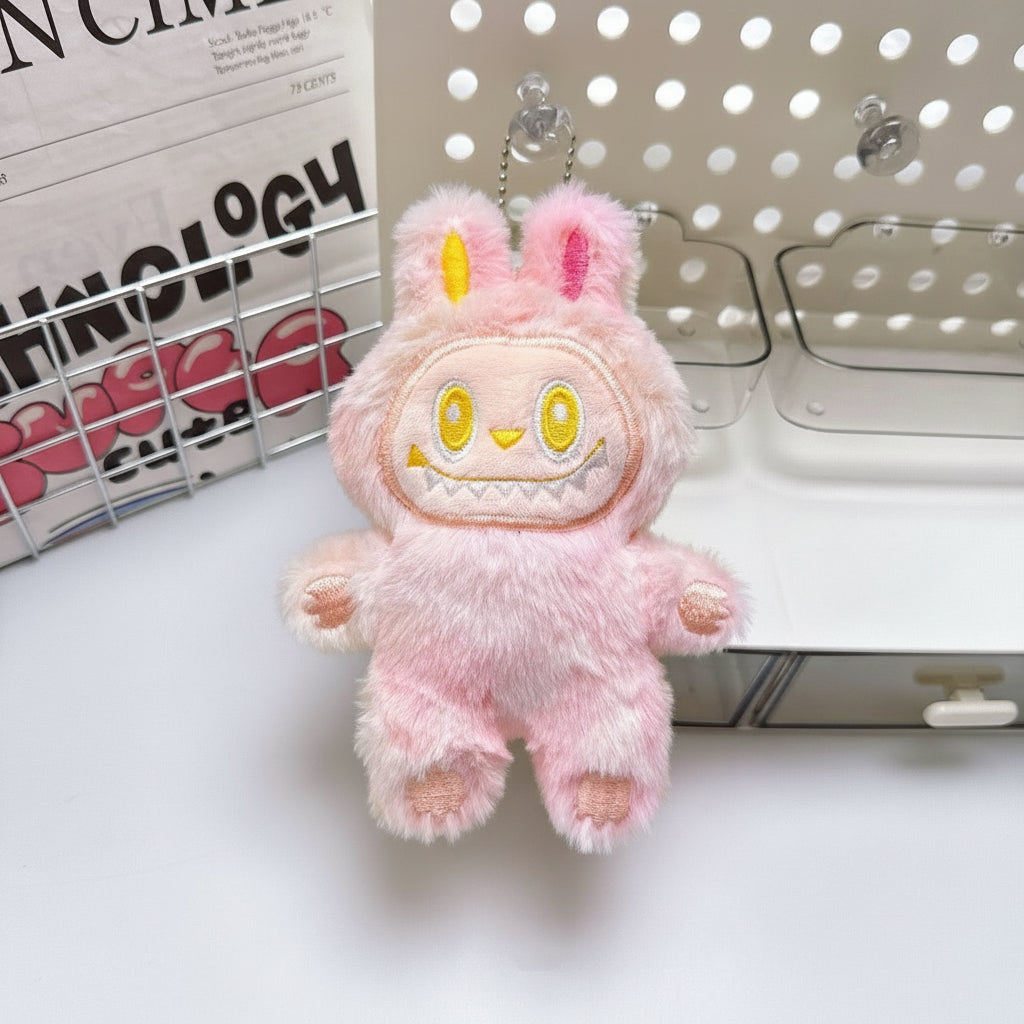 Labubu The Monsters – 3rd Gen Plush Keychain Doll | 12–15cm Backpack Charm Multi Pink