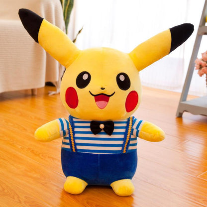 Pikachu Plush Pillow Doll – 30cm | Pokémon-Inspired Stuffed Toy | Couple Strap Pants Edition Navy
