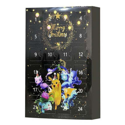 24pcs Pokémon Blind Box Advent Calendar – Christmas Countdown Set | Mini Figures & Decorations Black