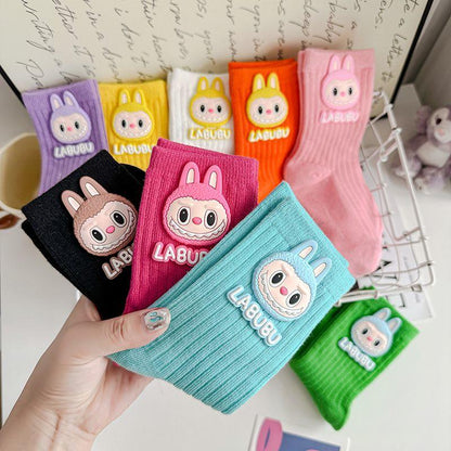Labubu Cotton Mid-Calf Kids Socks – Soft Character Socks