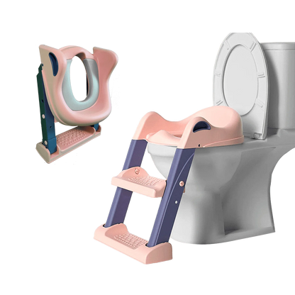 Children’s Toilet Training Seat Built In Step Ladder Pink l