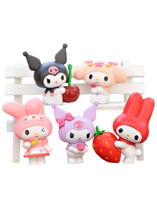 Sanrio My Melody & Kuromi Fruit Series Figurines – 4cm Mini Collectibles