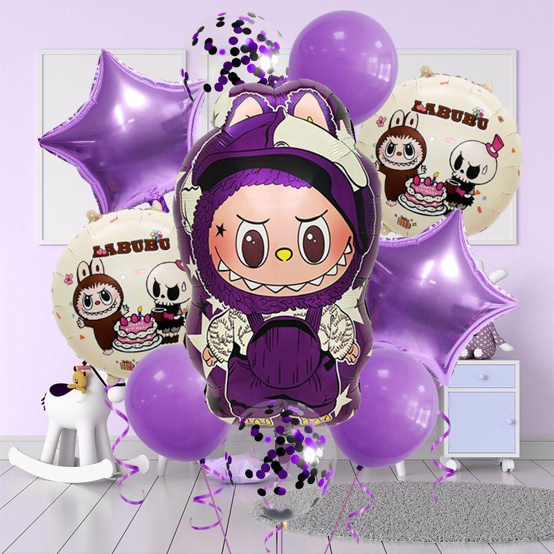 Labubu Aluminum Film Balloon Set – Cartoon Birthday Party Decoration