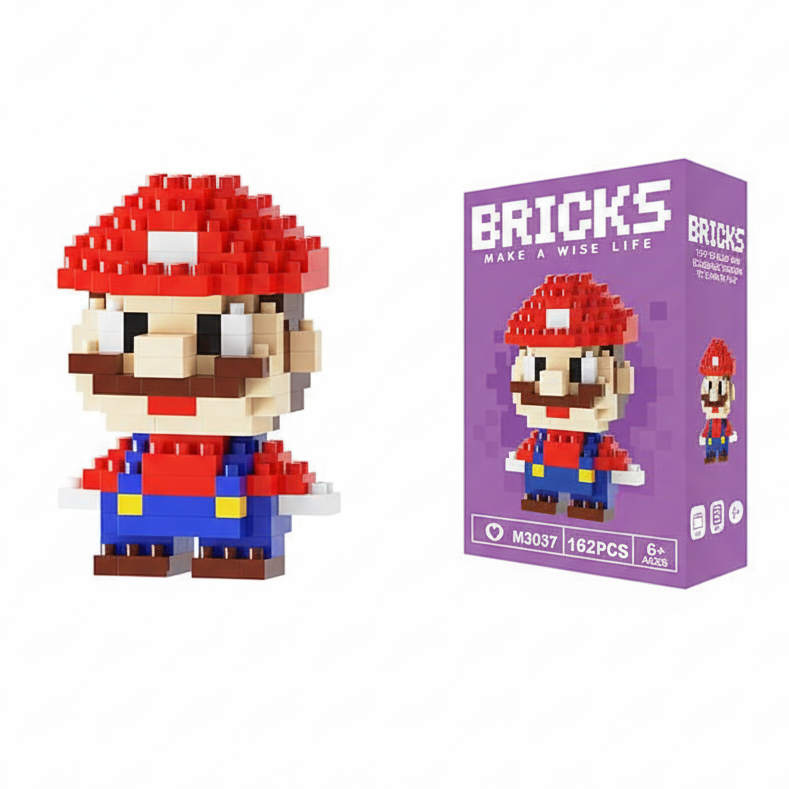 Make A Wise Life – Cartoon & Character Nano Block Building Sets | Mini Brick Figures for Kids & Collectors Multicolor Super Mario