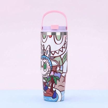 Labubu 30oz Tumbler | Double‑Wall Stainless Steel Cup • Kawaii Designer Drinkware for Fans & Collectors Multi E