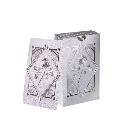 Poker Playing Cards Silver Rose