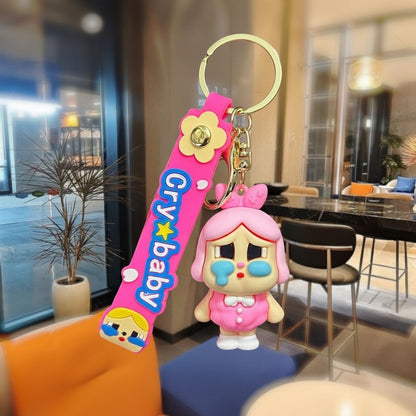 POP MART Crybaby Plush Keychain – 6.5cm Soft Character Clip Multicolor B
