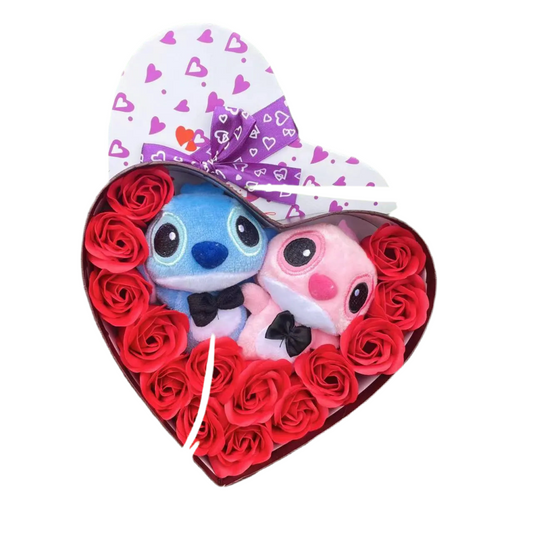 Stitch Plush Flower Heart Gift Box | Kawaii Disney-Inspired Keepsake