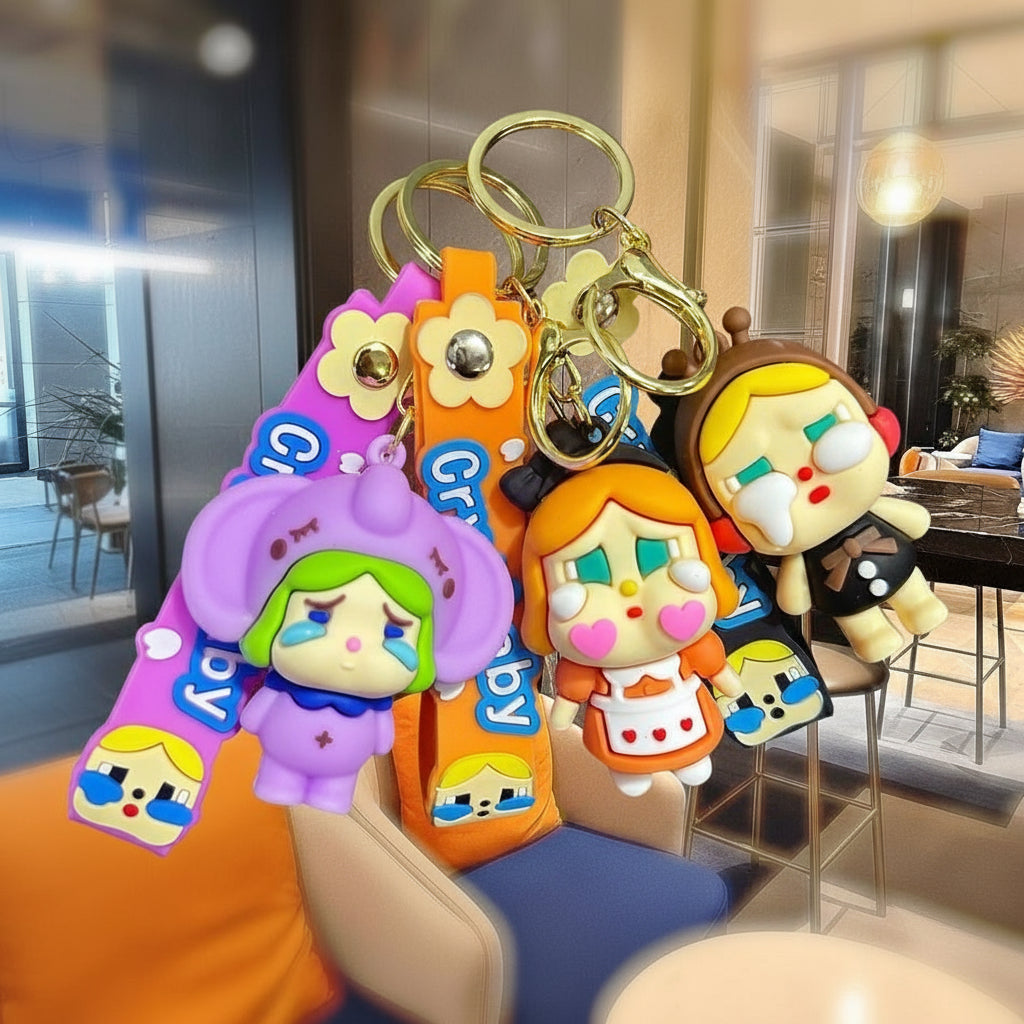 POP MART Crybaby Plush Keychain – 6.5cm Soft Character Clip